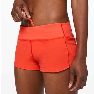 Lululemon speed up shorts in orange